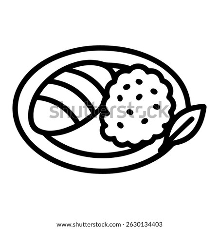 Mango with sticky rice icon on white background vector
Vector Thai food icon