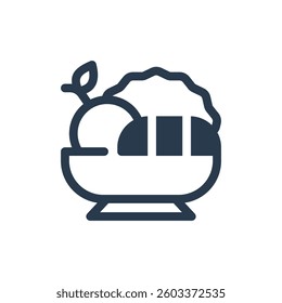 Mango Sticky Rice Vector Icon for Songkran