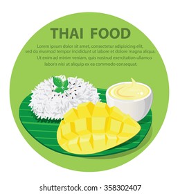 Mango Sticky Rice,Thai dessert.