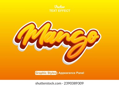 mango text effect with editable style and orange color.