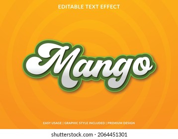 mango text effect template with abstract and bold style use for business logo and brand