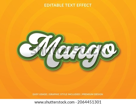 mango text effect template with abstract and bold style use for business logo and brand