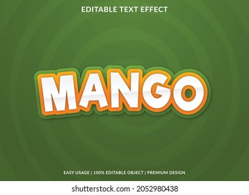 mango text effect template use for business brand and logo