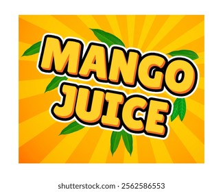 mango text mango juice font effect template mango juice text leaves abstract and bold style use for  3d business logo and brand Vector, bright emblem illustration with transparent creative Font, sing 