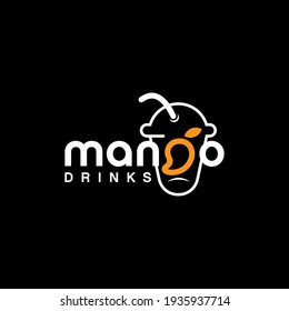 Mango-Textlogo für Frischsaft und kulinarische Vektorgrafik 