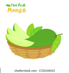 Fruta tailandesa mango en vector de fondo blanco