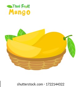 Mango Thai Fruit on White Background Vector
