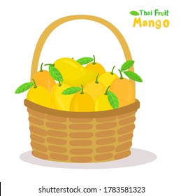 Fruta tailandesa de Mango sobre el vector de fondo blanco