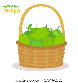 Mango Thai Fruit on White Background Vector