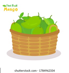 Mango Thai Fruit on White Background Vector