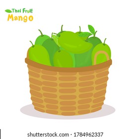 Mango Thai Fruit on White Background Vector