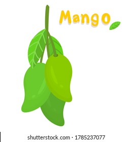 Fruta tailandesa de Mango sobre el vector de fondo blanco