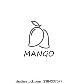 mango thin line icon tropical and food fruit vector
