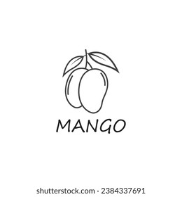 mango thin line icon tropical and food fruit vector