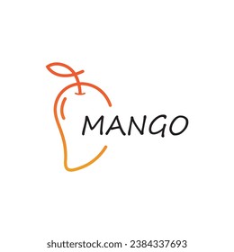 mango thin line icon tropical and food fruit vector