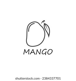 mango thin line icon tropical and food fruit vector