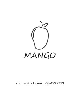 mango thin line icon tropical and food fruit vector