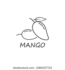 mango thin line icon tropical and food fruit vector