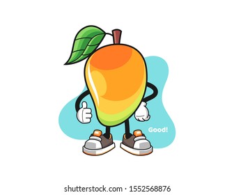 Mango thumbs up cartoon. Mascot Character vector.