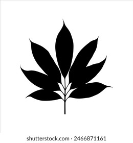 Mango tree branch silhouette isolated on white background. Mango leaf icon vector illustration design.