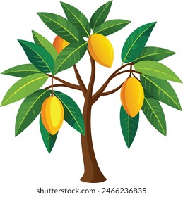  archivo de Vector de ilustración de árbol de mango