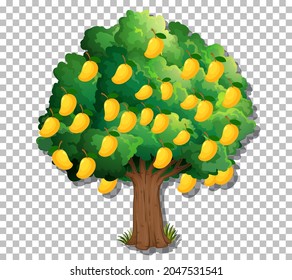 Mango tree on transparent background illustration