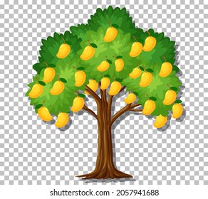 Mango tree on transparent background illustration