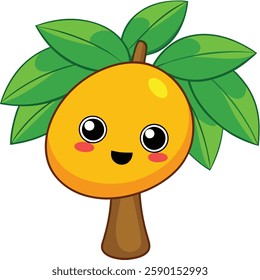 Mango Tree with Ripe Mangoes | Tropical Fruit Illustration