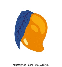 Mango. Frutos tropicales y elementos de diseño gráfico. Los ingredientes colorean los cliparts. Esbozar el estilo liso o ingredientes jugosos.