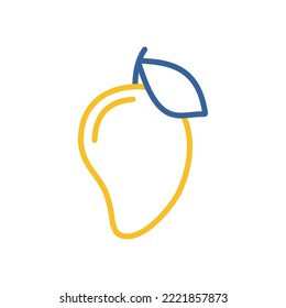 Mango tropical fruit vector icon. Graph symbol for food and drinks web site, apps design, mobile apps and print media, logo, UI