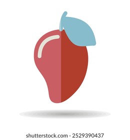 Icono de Vector de frutas tropicales de mango. Símbolo del gráfico para el Sitio web de la comida y de las bebidas, diseño de los App, App móviles y medios impresos, logotipo, UI