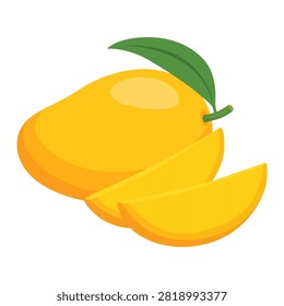 Mango tropical fruit vector illustration. isolated on white background.
