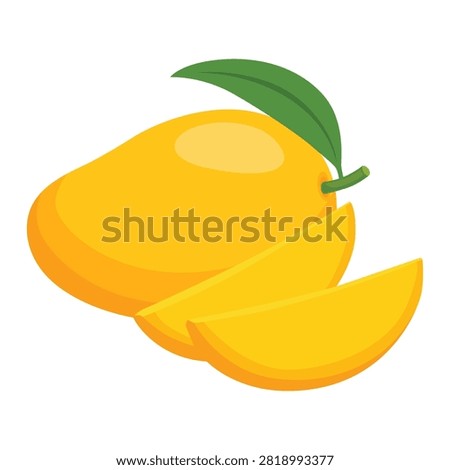 Mango tropical fruit vector illustration. isolated on white background.