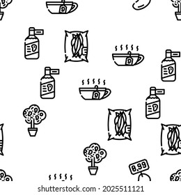 Mango Tropical Fruit Vector Seamless Pattern Thin Line Illustration