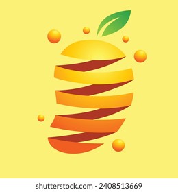 Diseño del logotipo de corte truncado de mango. Ilustración del vector