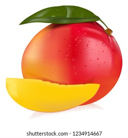 Mango Vector In 3D Format. 