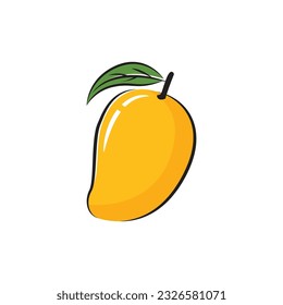 Gráfica vectorial de mango. Icono de mango, logotipo, blanco y negro. Mango maduro.