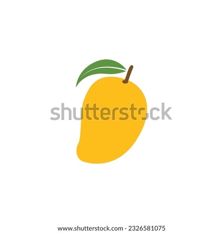 Mango vector graphic. Mango icon, logo, Balck and white. Ripe mango.
