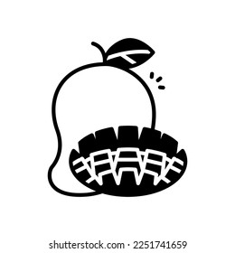 Estilo de icono de glifo vectorial de mango.Se puede usar para invitaciones de boda, diseños de tarjetas y diseño de fondo