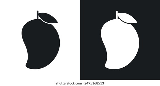 Mango vector icon set in solid style.