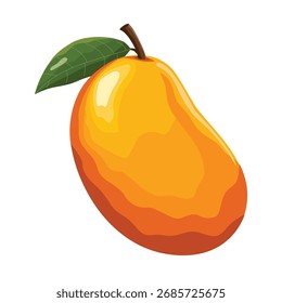 Mango, vector illustration, bright, glare, shadows, color.