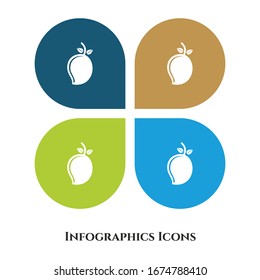 Mango Vector Illustration icon for all purpose. Isolated on 4 different backgrounds.