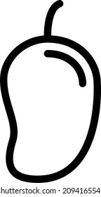 ilustración vectorial de mango aislada en un fondo transparente. iconos vectoriales de trazo para el concepto o gráficos web.