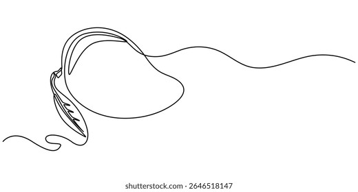 Ilustração do vetor de manga. Ilustração em uma linha desenhando a cor da arte com manga orgânica, ilustração do vetor da manga. Ilustração artística de desenho de uma linha com manga orgânica, desenho contínuo de uma linha.
