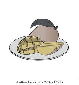 Mango vector illustration, vintage style