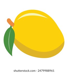 Mango vector illustration. Yellow ripe mango art. 