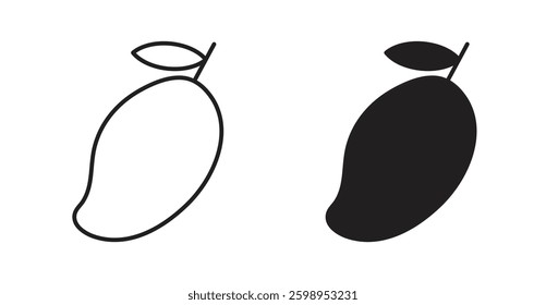 Mango vector line icon illustration collection.