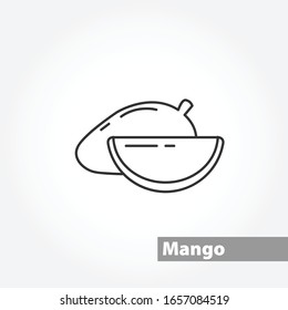 mango vector line icon on white background