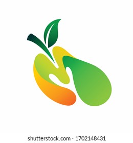 Mango Vektorillustration Logo, Buchstabe m Logo Design