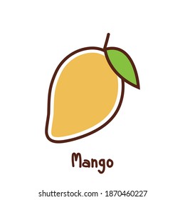 Mango vector. mango on white background. symbol. logo design.